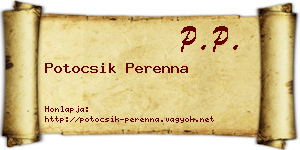 Potocsik Perenna névjegykártya